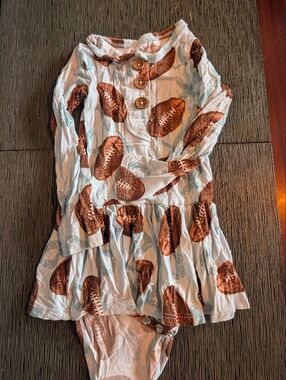 EUC Posh Peanut Football Dress Bodysuit 12-18 Months